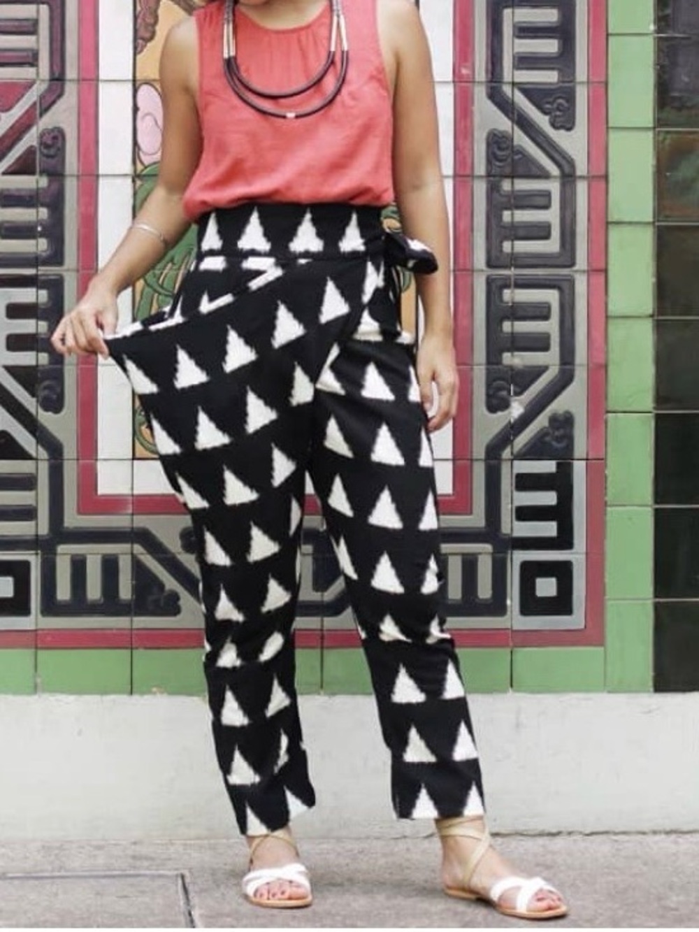 Sideswept dhoti pant from matter prints ikat